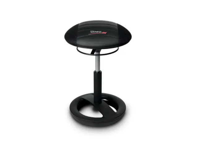 Tabouret Bascule Assise Similicuir/Polyester Noir 440-570x385mm