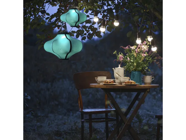 Lanterne Nextime Lumi 40 cm tissu turquoise