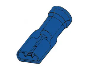 Geisoleerde Vrouwelijke Connector 6.4mm Blauw - 1