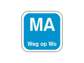 Label MA weg op WO Blauw Afwasbaar doos 1.000st - 1