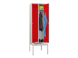 locker met bank,HxBxD 2150x600x500mm,2vak,RAL7035,front RAL3000