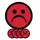 Magneet smiley 50mm emotie bedroefd rood 5 stuks