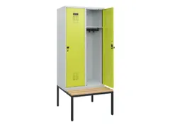 locker met bank,HxBxD 1950x800x815mm,2vak,vak B 400mm,draaigrendel