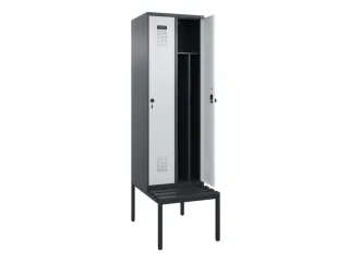 locker met bank,voor scheiding van kleding,HxBxD 2120x600x815mm,2vak - 1