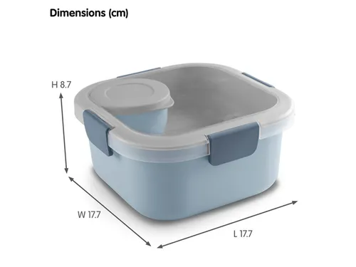 #*Lunch kit Blauw Sigma home food17,7 x 17,7 x 8,7 cm