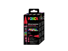 Paintmarker Uni POSCA PC-5BR brushpunt M assorti 16st