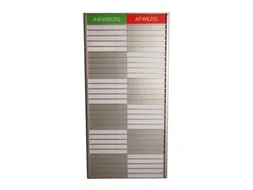Menoor In-Uit bord 30 namen Aluminium Aanwezig/Afwezig Groen/rood