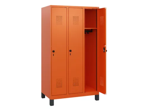 schoollocker,HxBxD 1630x900x500mm,3vak,vak B 300mm,draaigrendel,voeten