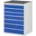 ladekast 1035x770x650mm 7laden cilinderslot RAL7035 RAL5010 metaal