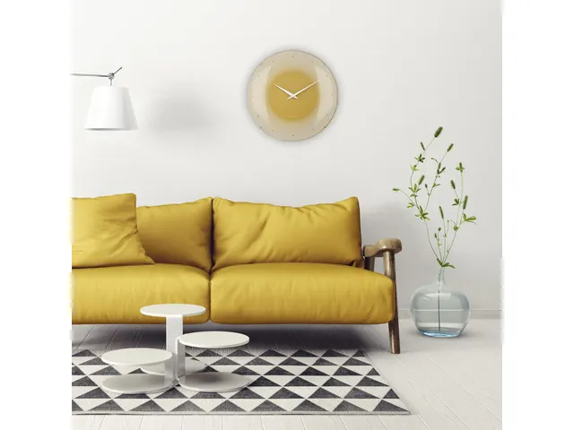 Horloge murale Nextime dia 50cm verre sphérique bleu plastique Deep
