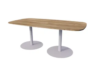 Linesto vergadertafel 240x120 deens ovaal honey castello 25mm alu - 1