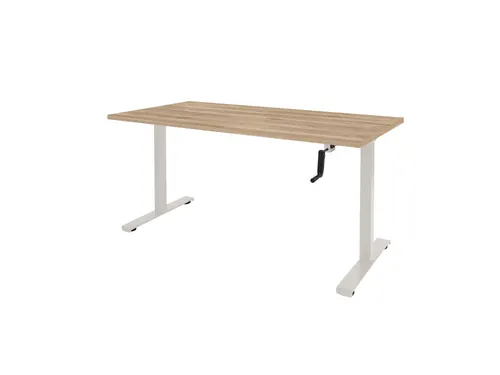Dextro Slinger Bureau Zit-sta T-poot 140x80 honey castello 25mm wit
