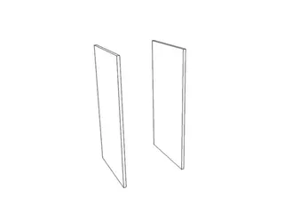 afsluiting,v. scheidingswand,2ordnerhoogte,HxD 880x450mm,wit - 2