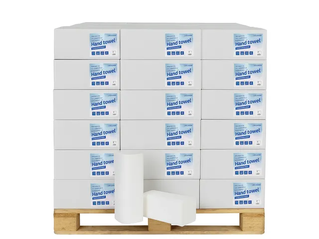 Handdoek I-vouw 2-laags 203x320mm 25x120 stuks wit Pallet
