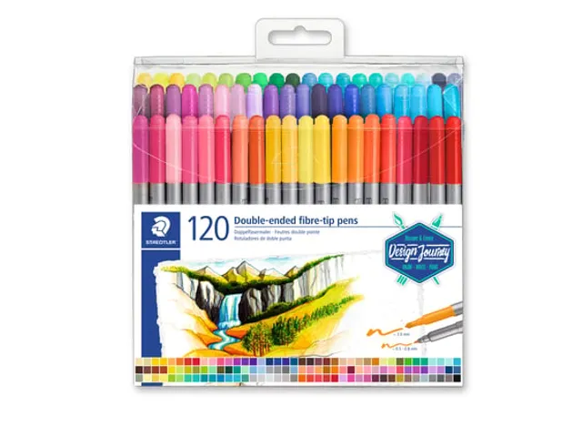 Kleurstift Staedtler 3200 dubbele punt viltstift etui 120 kleuren