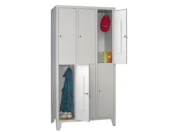 lockerkast,HxBxD 1850x900x500mm,3x2vakken,RAL7035,front RAL5010