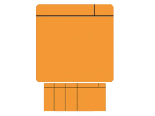 Magneet scrum 75x75mm oranje 5 stuks