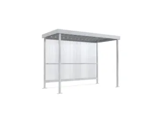 rokersoverkapping,HxBxD 2360x2960x1580mm,wanden gegolfd polycarbonaat - 3
