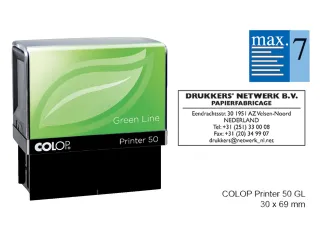 Tekststempel Colop 50 green line+bon 7regels 69x30mm blauw - 1