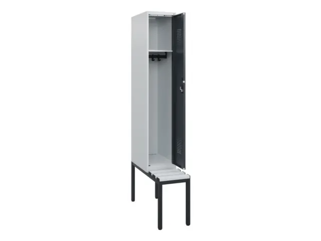 locker met bank,HxBxD 1950x300x815mm,1vak,vak B 300mm,cilinderslot
