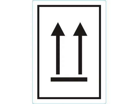 Etiket ZWARTE PIJL OMHOOG 1000 etiketten per rol 74x105mm