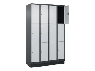 lockerkast,HxBxD 1950x1200x500mm,4x3vakken,vak B 300mm,cil.-slot - 1
