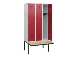 locker met bank,HxBxD 1950x900x815mm,3vak,vak B 300mm,cilinderslot