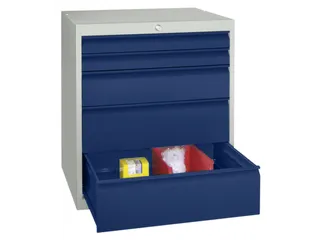 ladekast HxBxD 800x715x600mm 5laden slot RAL7035 front RAL5010 - 2