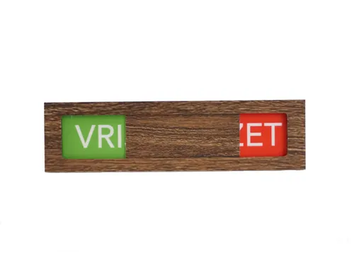 Premium Schuifbord Donker Houtlook Vrij Bezet Groen Rood 150x40mm