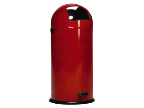 Push & Kick Afvalbak Staalplaat 33 Liter 690x375mm Met Pedaal Rood