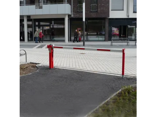 Slagboom Met Gasdrukveer Breedte 6M Met Oplegsteun Verzinkt Wit/rood