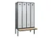 armoire vestiaire avec banc noir et blanc,HxlxP 2120x1200x815mm