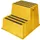 opstapje,bordes H 500mm,2treden m. antislipmatten,HDPE,geel
