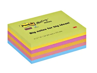 Memoblok 3M Post-it 8645 Super Sticky 203x153mm assorti Big Notes - 1