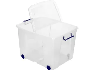 Opbergbox Transparant 65 Liter Met Gespleten Deksel - 2
