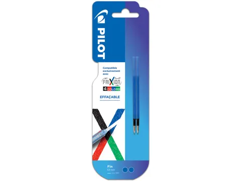 Pilot FriXion Ball 4 Colors Navullingen Blauw Blister 2 Stuks