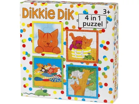 Bambolino Toys Puzzel Dikkie Dik 4in1 puzzel 4+6+9+16 stukjes