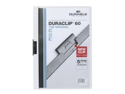 Klemmap Durable Duraclip A4 6mm 60 vellen wit