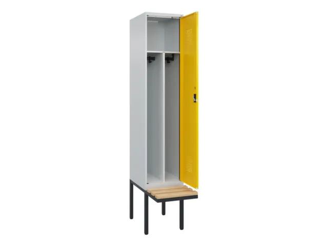 locker met bank,voor scheiding van kleding,HxBxD 2120x400x815mm,1vak