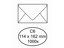 Envelop Bank C6 114x162mm 70gr wit gegomd 1000 stuks