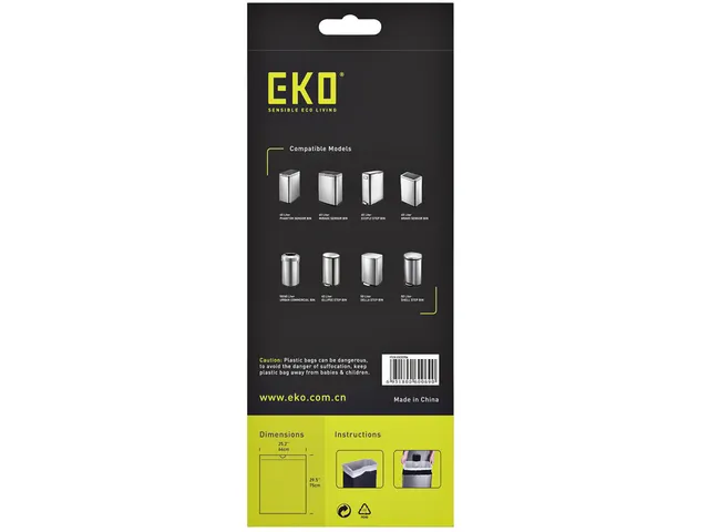 Afvalzak EKO MDPE type F met trekband 64x75cm 40-60 Liter wit