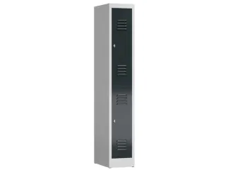 Dubbeldekse garderobekast 1800x310x500mm 2vak B300mm RAL7035 RAL7016 - 1