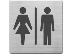 Pictogram Alco RVS 90x90x1mm - WC dames en heren -