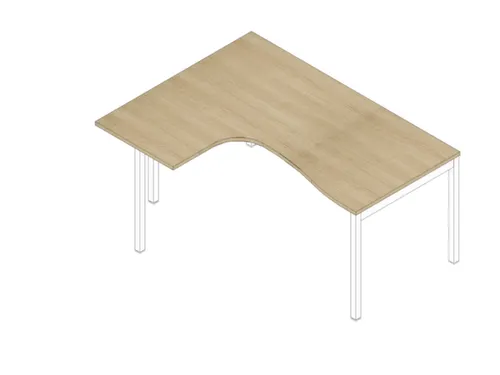 In hoogte verstelbaar hoekbureau,HxBxD 680-760x1600x1200mm,blad eiken