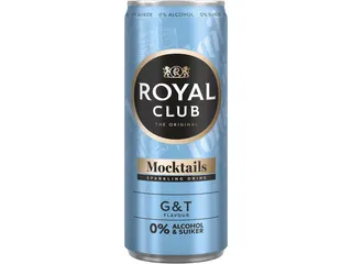 Mocktails Royal Club gin tonic 0% suiker en alcohol blik 250 ml - 1