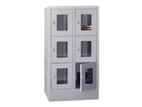 lockerkast HxBxD 1187x600x500mm 2x3vakken RAL7035 front RAL6011