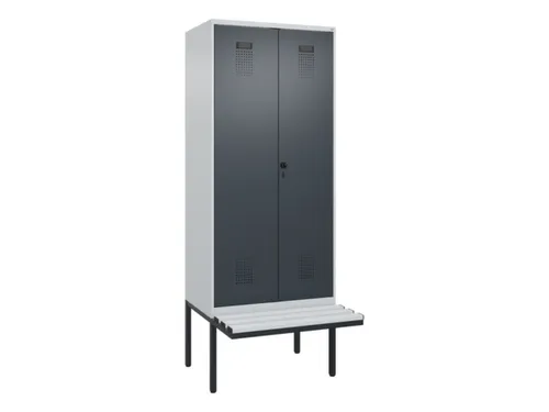 locker met bank,voor scheiding van kleding,HxBxD 2120x800x815mm,2vak