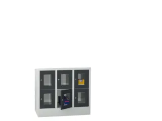lockerkast,HxBxD 855x900x500mm,3x2vakken,RAL7035,front RAL7016 - 2
