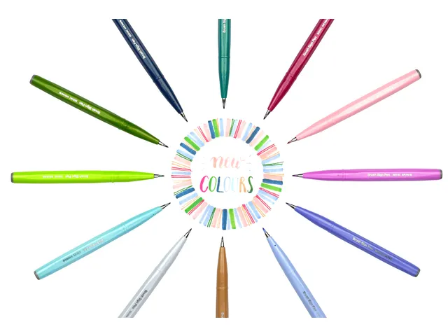 Brushpen Pentel Sign SES15C etui à 12 pastelkleuren