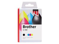 Inktcartridge Quantore alternatief tbv Brother LC-980 zwart + 3 kleure